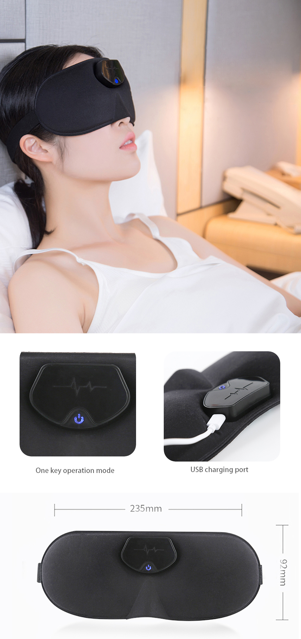 Electric Head Massager Sleep Monitor Migraine Relief Massager Health Stress Relief Brain Stimulator EMS Head Massager Forehead