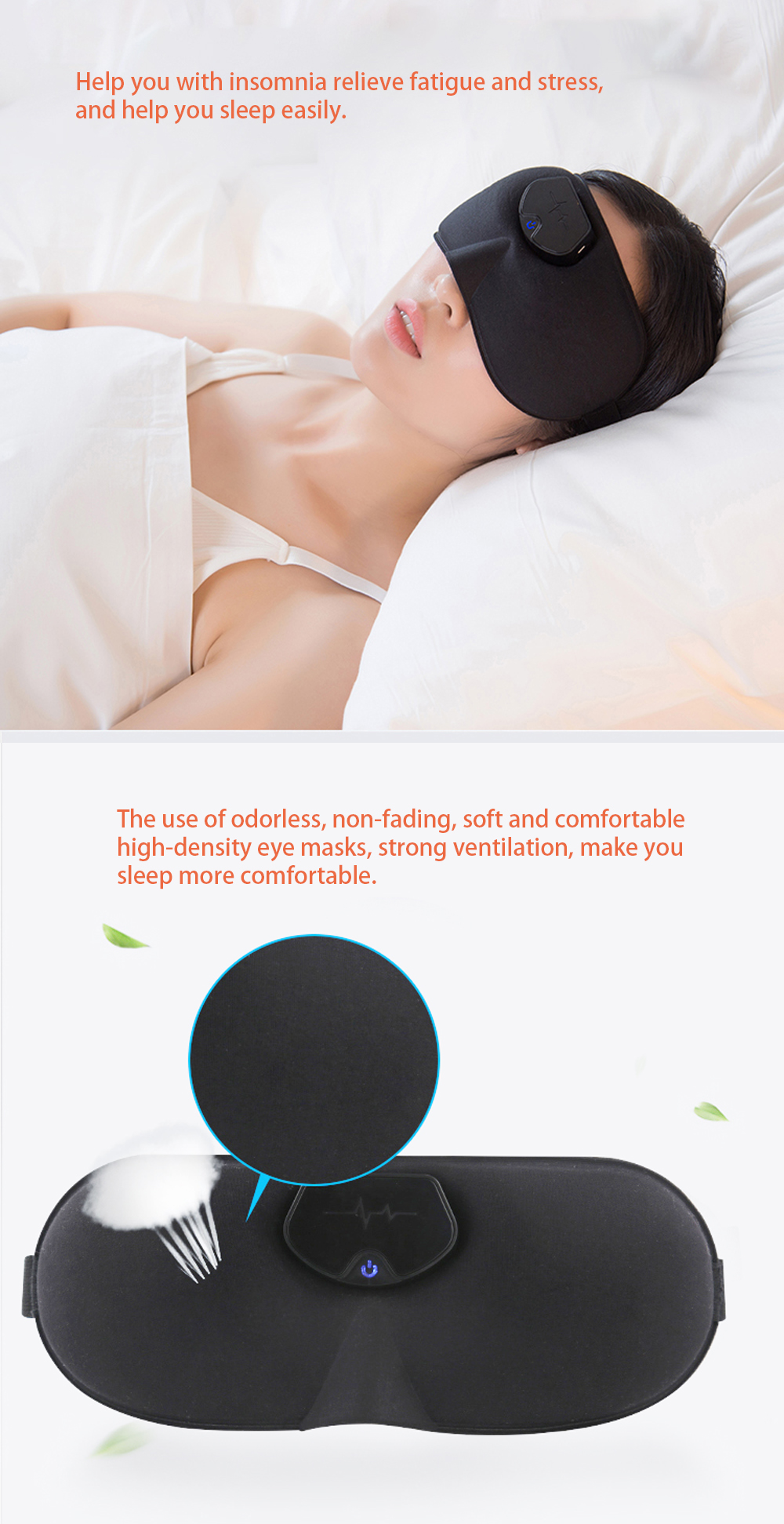 Electric Head Massager Sleep Monitor Migraine Relief Massager Health Stress Relief Brain Stimulator EMS Head Massager Forehead