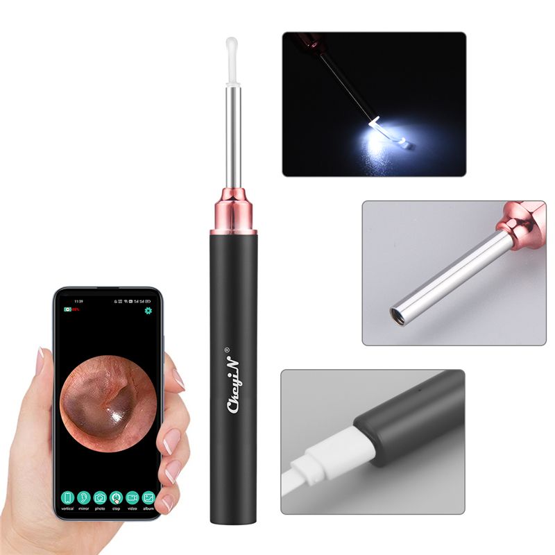 In-Ear Cleaning Endoscope Spoon Mini Camera Ear Picker Ear Wax Removal Visual Ear Mouth Nose Otoscope Ear Cleaning Tool