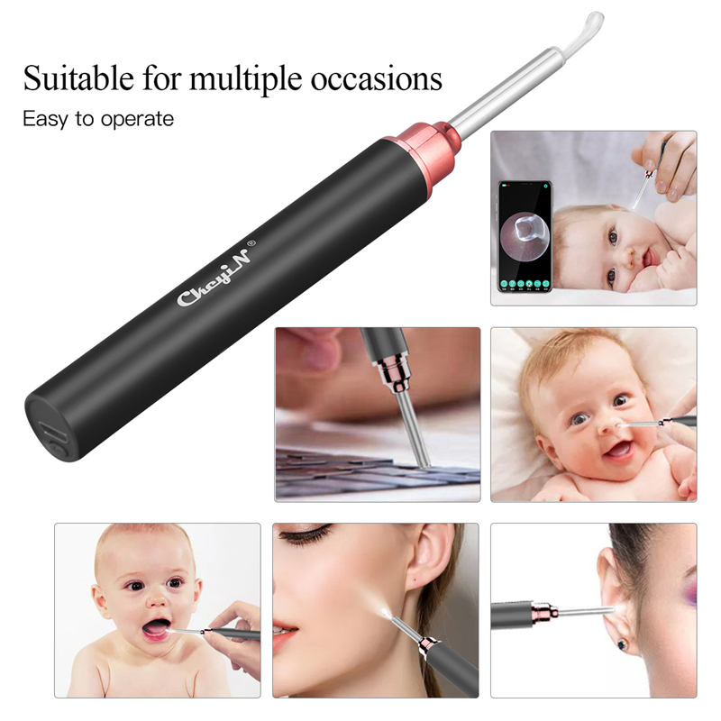 In-Ear Cleaning Endoscope Spoon Mini Camera Ear Picker Ear Wax Removal Visual Ear Mouth Nose Otoscope Ear Cleaning Tool