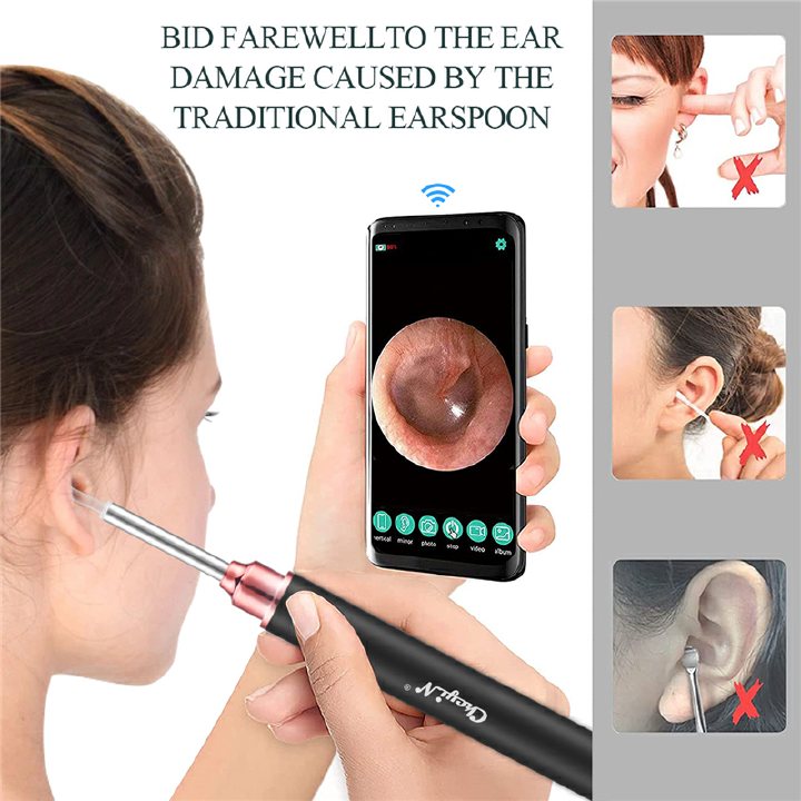 In-Ear Cleaning Endoscope Spoon Mini Camera Ear Picker Ear Wax Removal Visual Ear Mouth Nose Otoscope Ear Cleaning Tool