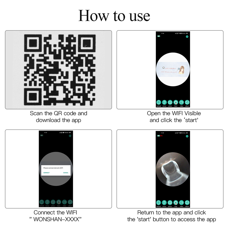 In-Ear Cleaning Endoscope Spoon Mini Camera Ear Picker Ear Wax Removal Visual Ear Mouth Nose Otoscope Ear Cleaning Tool