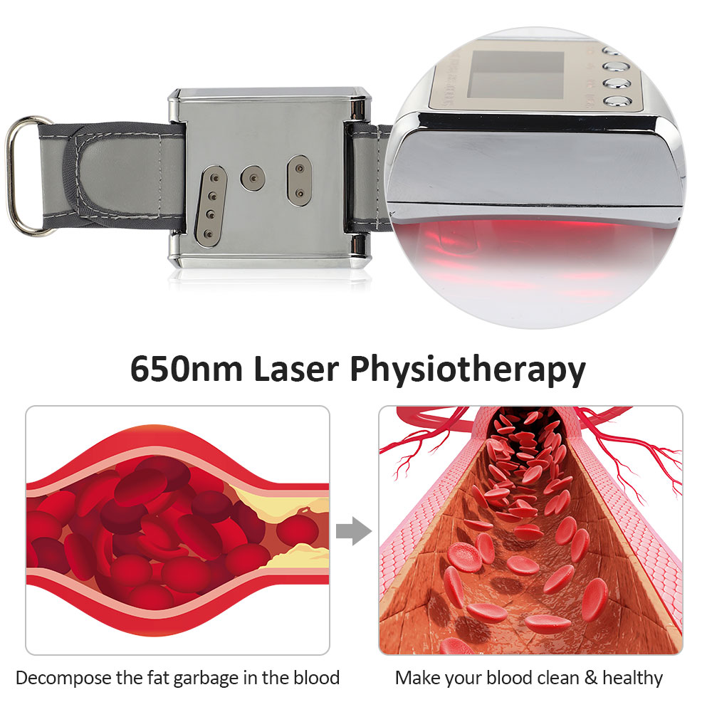 Household 650nm Laser Physiotherapy Wrist Diode LLLT for Diabetes Laser Therapy Diabetic Wrist Watch for Diabetes Hypertension