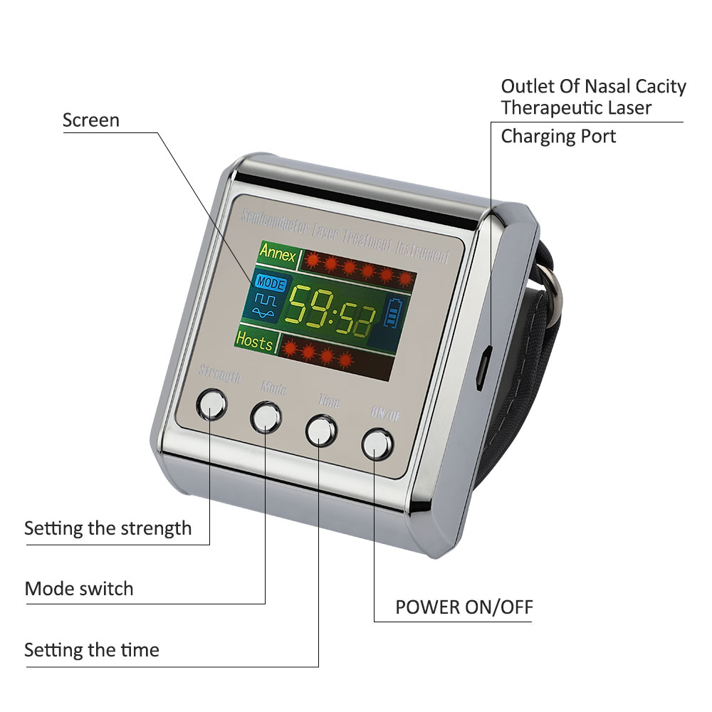 Household 650nm Laser Physiotherapy Wrist Diode LLLT for Diabetes Laser Therapy Diabetic Wrist Watch for Diabetes Hypertension