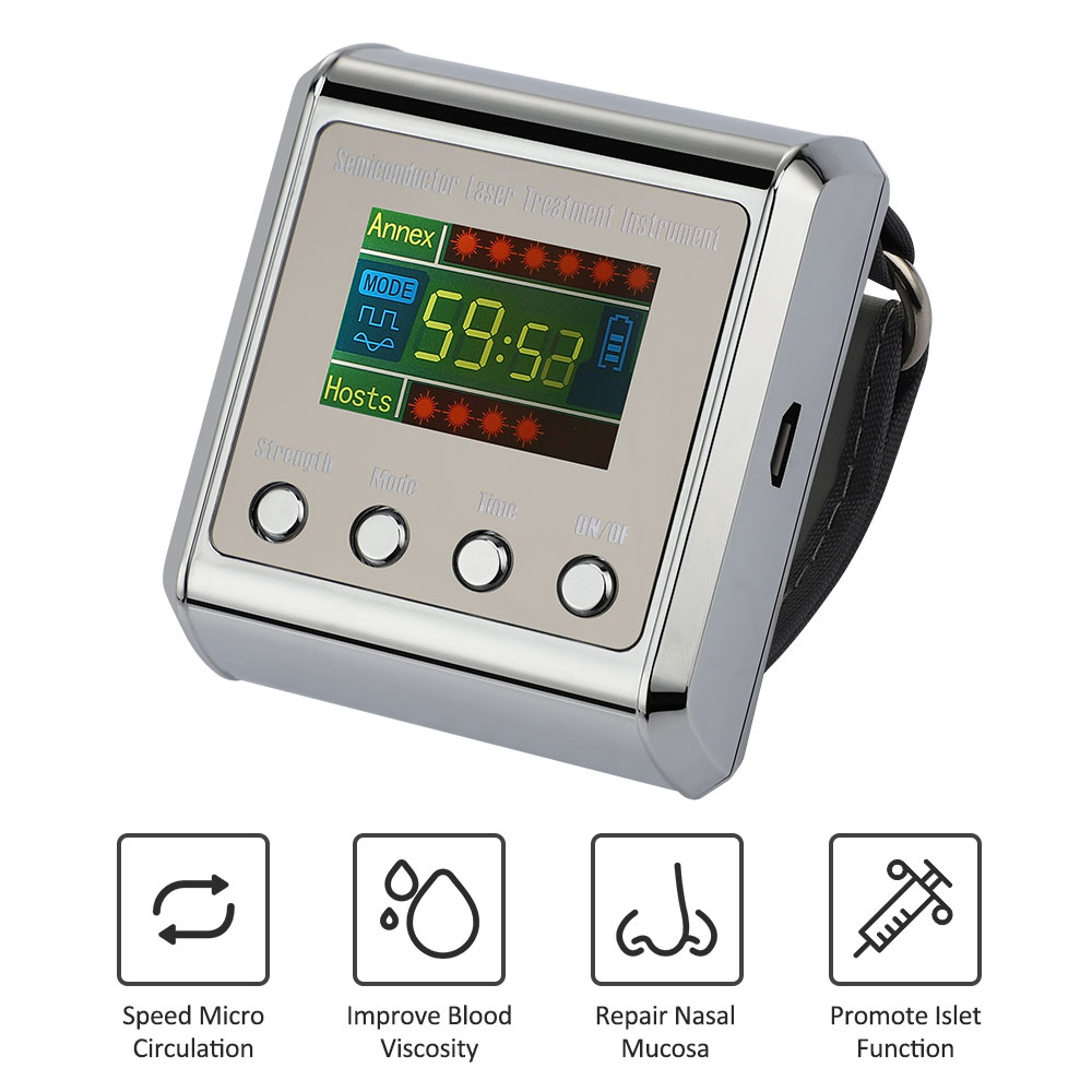 Household 650nm Laser Physiotherapy Wrist Diode LLLT for Diabetes Laser Therapy Diabetic Wrist Watch for Diabetes Hypertension