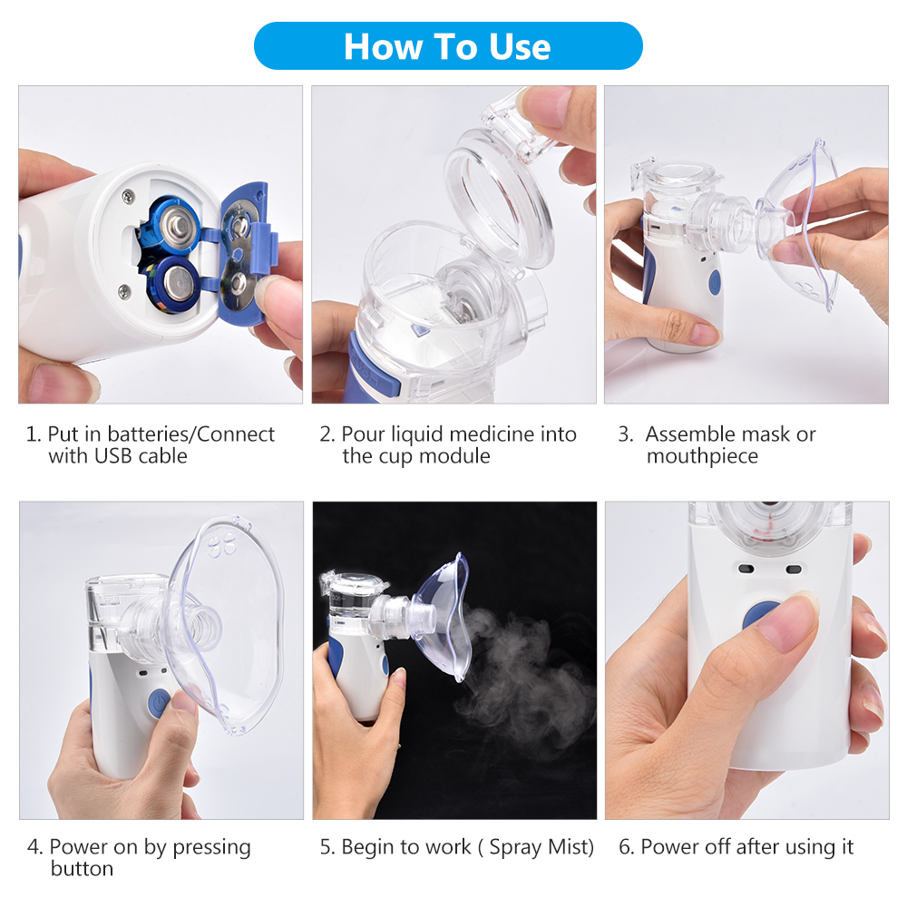 Portable Nebulizer Inhaler Adult Nebulizador Portatil Medical Equipment Health Care Inalador Adulto USB charge