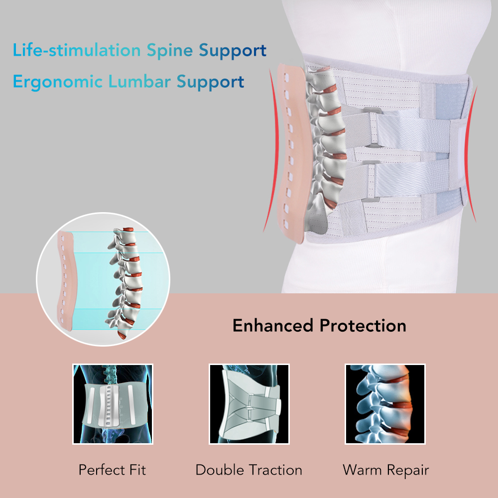 Lumbar Support Belt Waist Back Lumbar Spine Brace Adjustable Back Support Belt Lumbar Disc Herniation Strain Pain Relief Belt