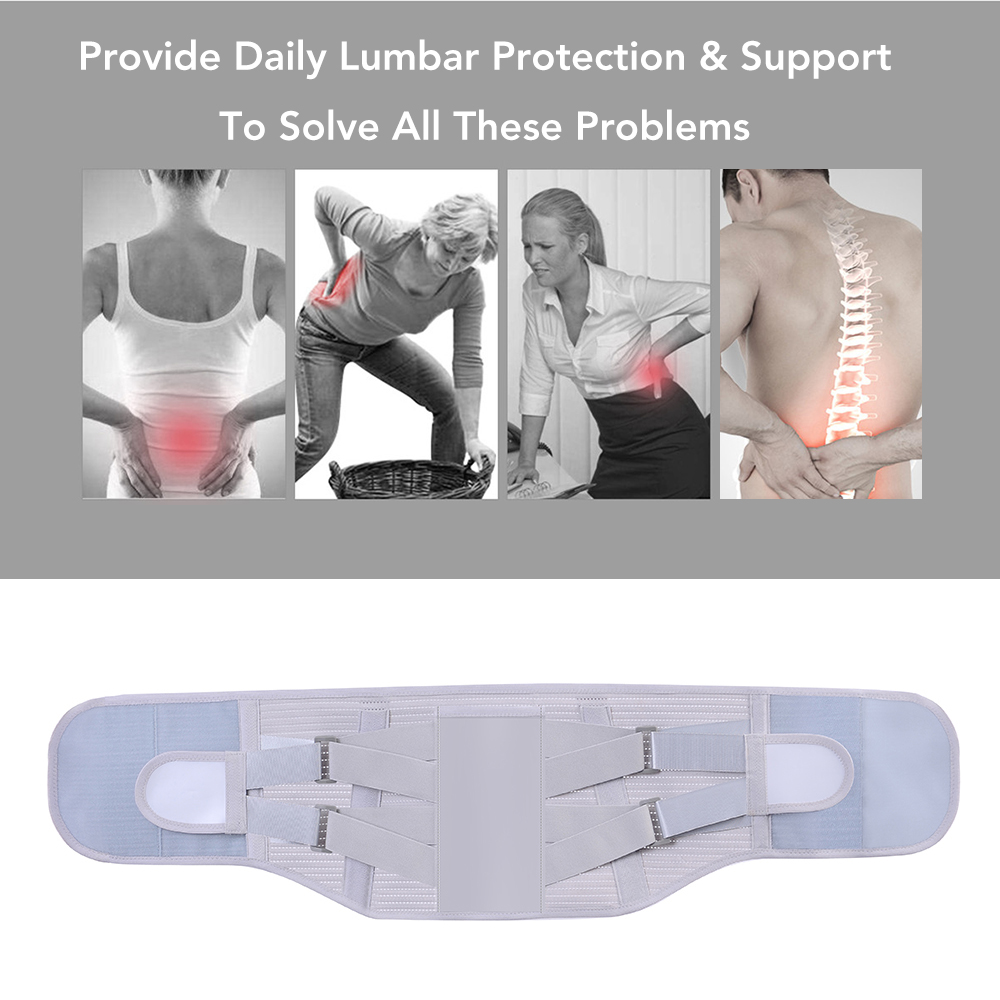 Lumbar Support Belt Waist Back Lumbar Spine Brace Adjustable Back Support Belt Lumbar Disc Herniation Strain Pain Relief Belt
