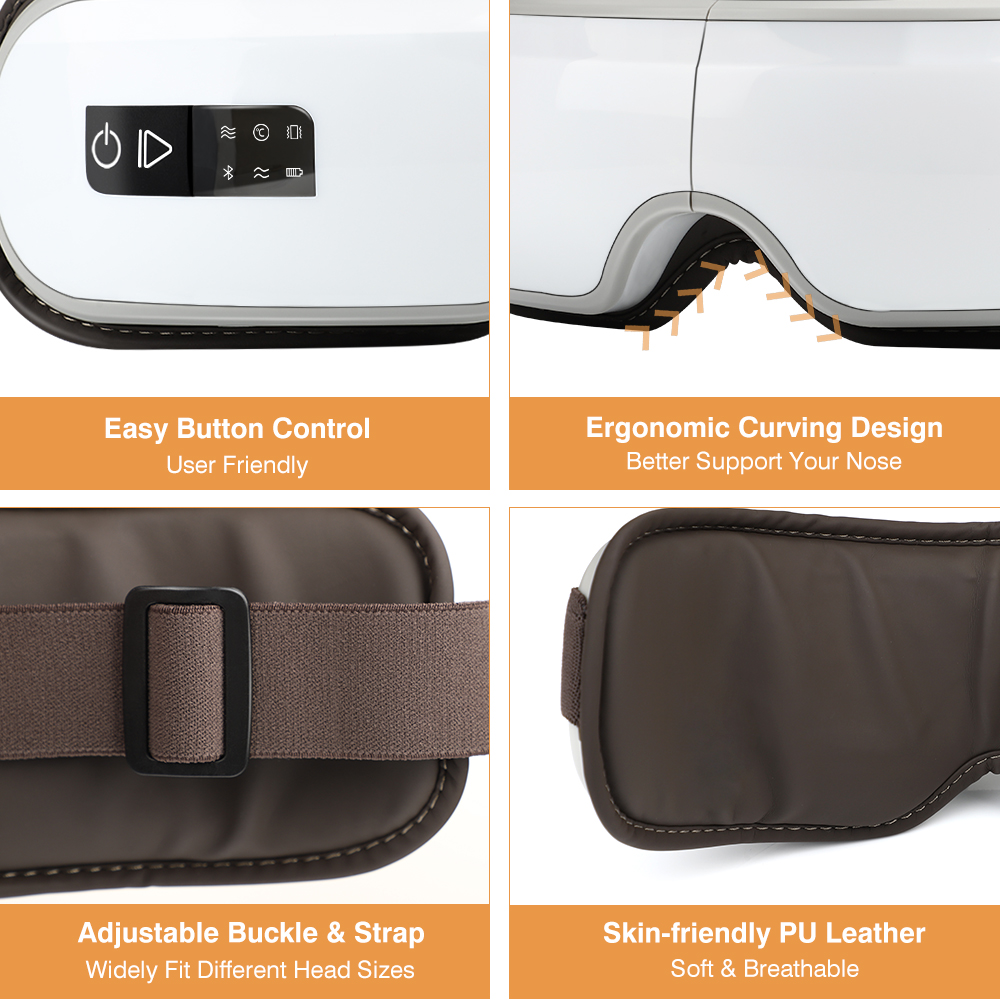 Smart Eye Massager Airbag Vibration Heating Eye Care Massage with Bluetooth Music Fatigue Dark Circles Relief Eye Health Care