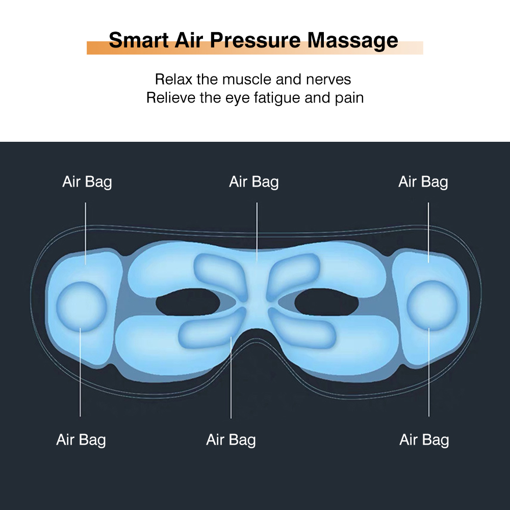 Smart Eye Massager Airbag Vibration Heating Eye Care Massage with Bluetooth Music Fatigue Dark Circles Relief Eye Health Care