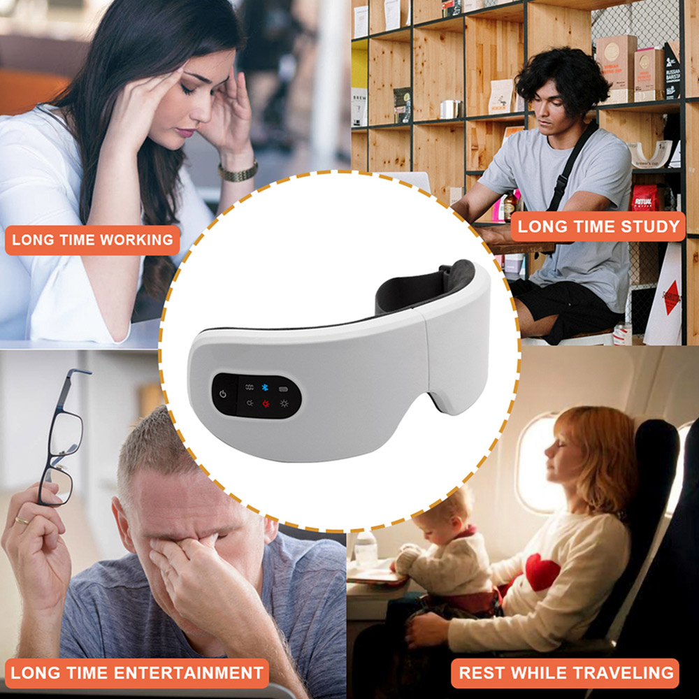 Eye Massage Support Bluetooth Smart Airbag Vibration Eye Massager Eye Care Instrument Hot Compress Eye Fatigue Massage Glasses