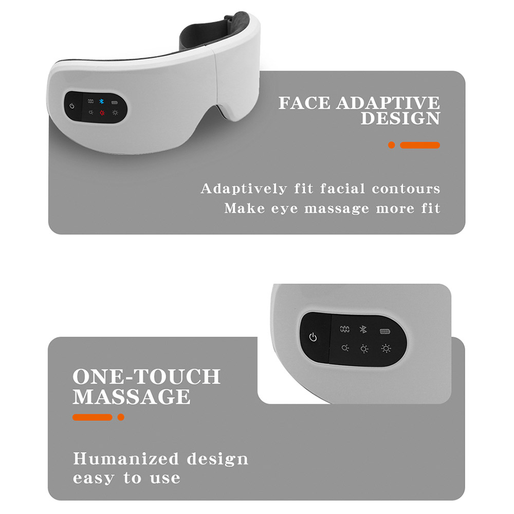 Eye Massage Support Bluetooth Smart Airbag Vibration Eye Massager Eye Care Instrument Hot Compress Eye Fatigue Massage Glasses