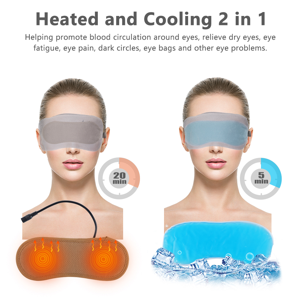 Heated Eye Mask Cold & Warm Eye Compress Aroma Therapy Dry Eyes Dark Circles Eye Bags Stye Headache Reliever Sleep Aid