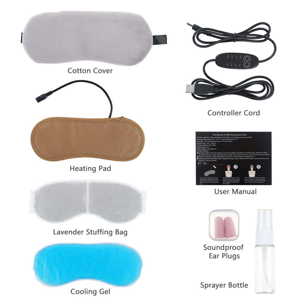 Heated Eye Mask Cold & Warm Eye Compress Aroma Therapy Dry Eyes Dark Circles Eye Bags Stye Headache Reliever Sleep Aid