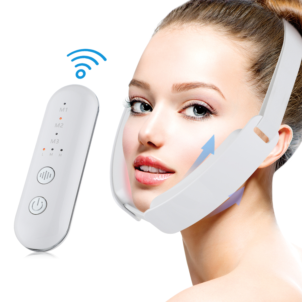 V Face Massager Chin V-Line Up Face Lifting Belt LED Photon Therapy Face Slimming Vibration Massager