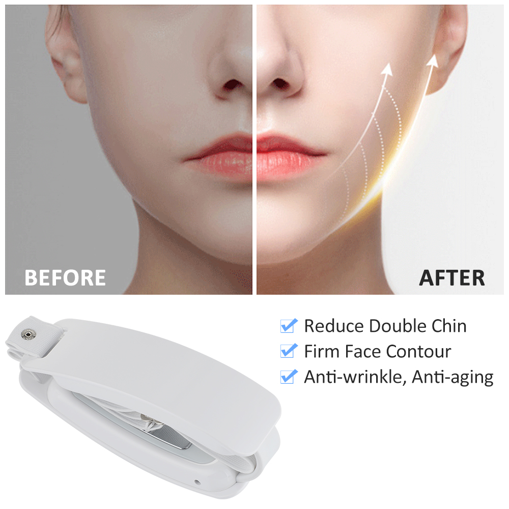 V Face Massager Chin V-Line Up Face Lifting Belt LED Photon Therapy Face Slimming Vibration Massager