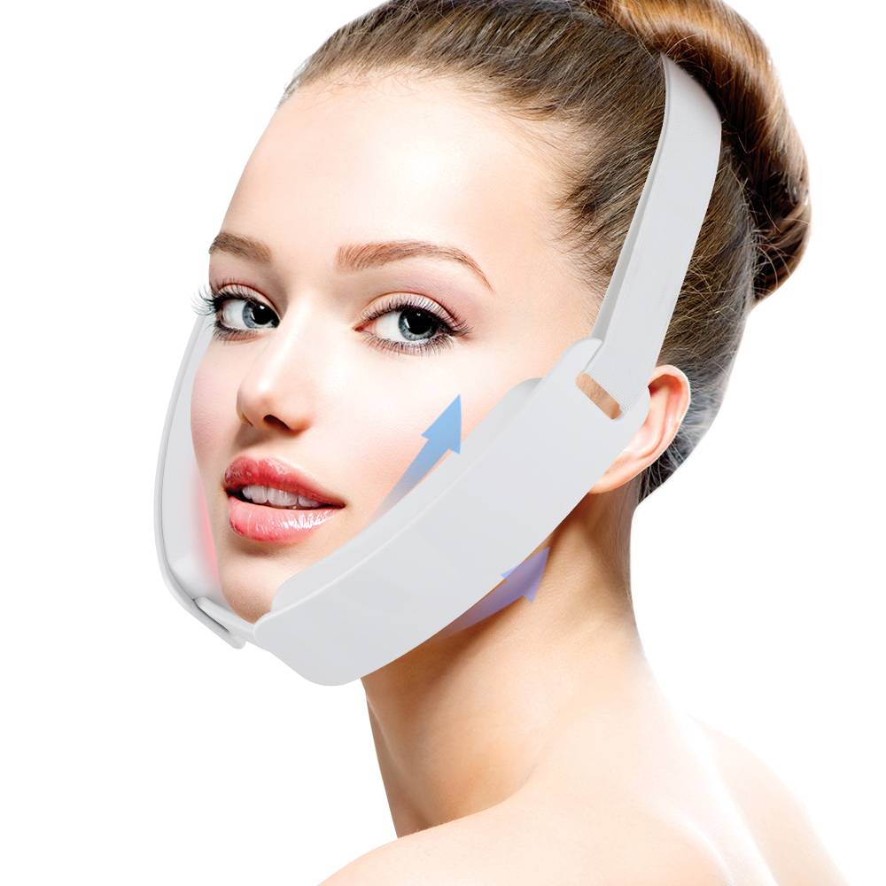 V Face Massager Chin V-Line Up Face Lifting Belt LED Photon Therapy Face Slimming Vibration Massager