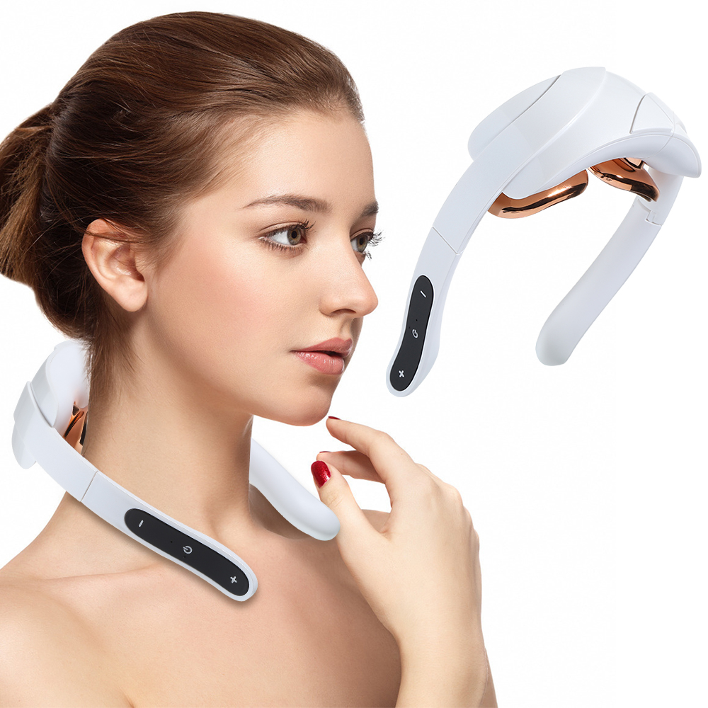 Electric Cervical Vertebra Neck Shoulder Massager Pulse Physiotherapy Massage Instrument Foldable Neck Protector