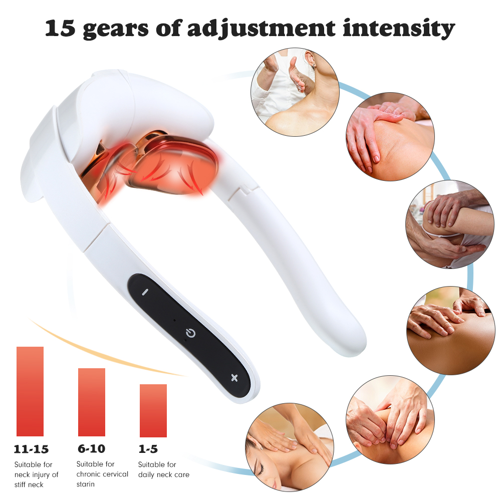 Electric Cervical Vertebra Neck Shoulder Massager Pulse Physiotherapy Massage Instrument Foldable Neck Protector
