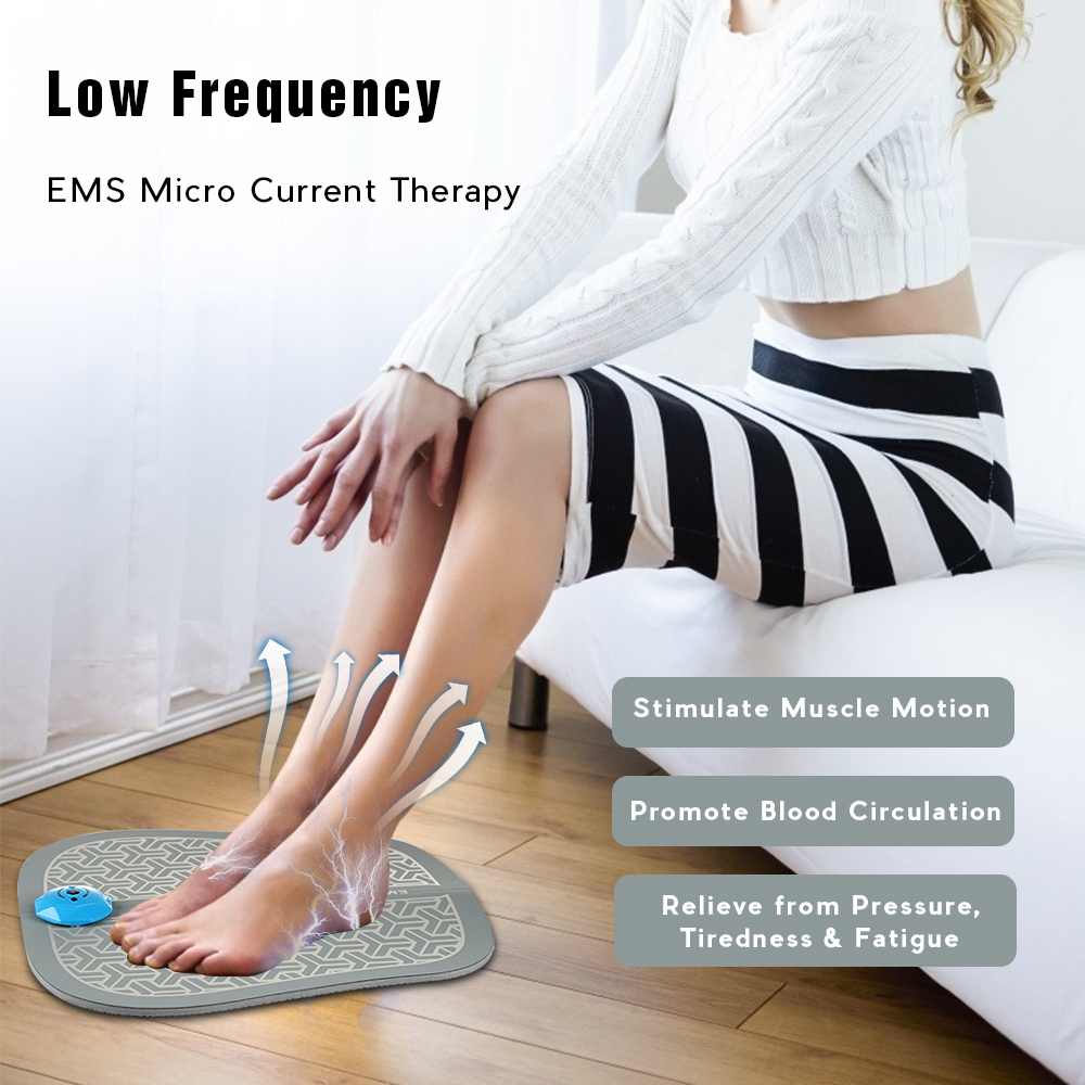 EMS Intelligent Foot Massager Mat Foldable Rechargeable EVA Massager Pad Muscle Blood Circulation Health Pad