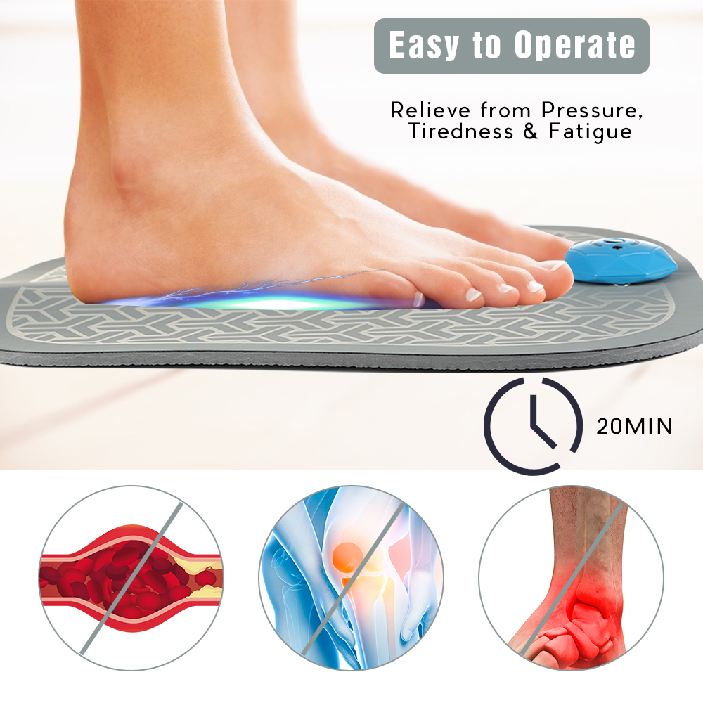 EMS Intelligent Foot Massager Mat Foldable Rechargeable EVA Massager Pad Muscle Blood Circulation Health Pad