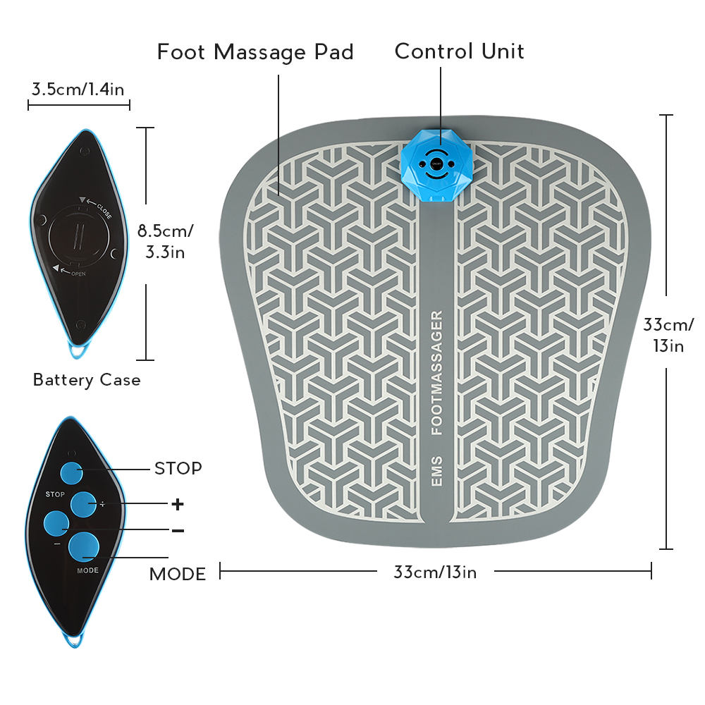 EMS Intelligent Foot Massager Mat Foldable Rechargeable EVA Massager Pad Muscle Blood Circulation Health Pad