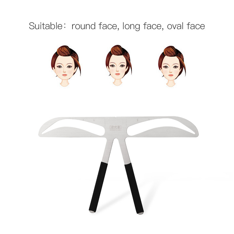 Reusable 3D Eyebrow Shaper Stencil DIY Stainless Steel Eye brow Ruler Permanent Makeup Beauty Tool