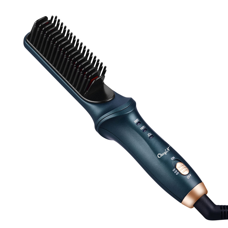 New Arrival Electric Hair Straightener Comb Brush Hot Comb Hair Styling Straight Curling Dual-Use Hair Dryer Bangs Curling Tool