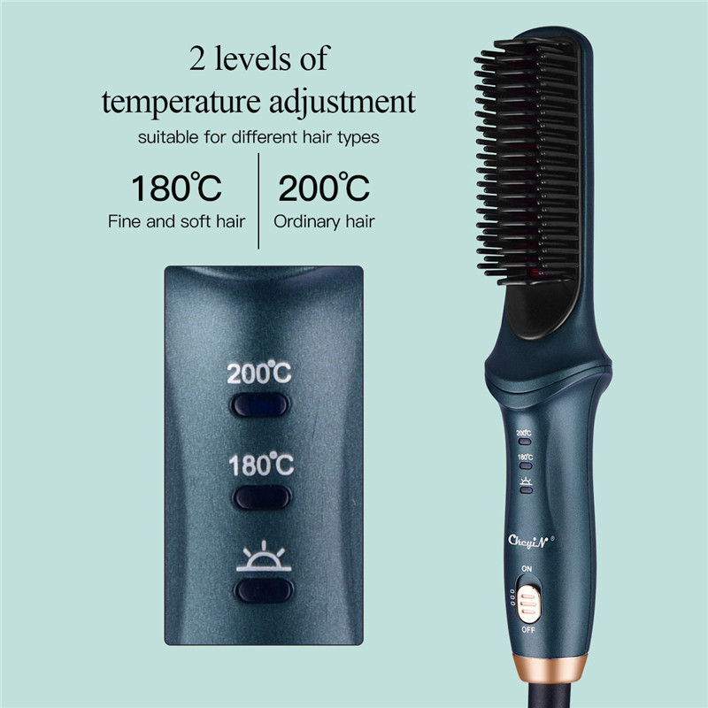 New Arrival Electric Hair Straightener Comb Brush Hot Comb Hair Styling Straight Curling Dual-Use Hair Dryer Bangs Curling Tool