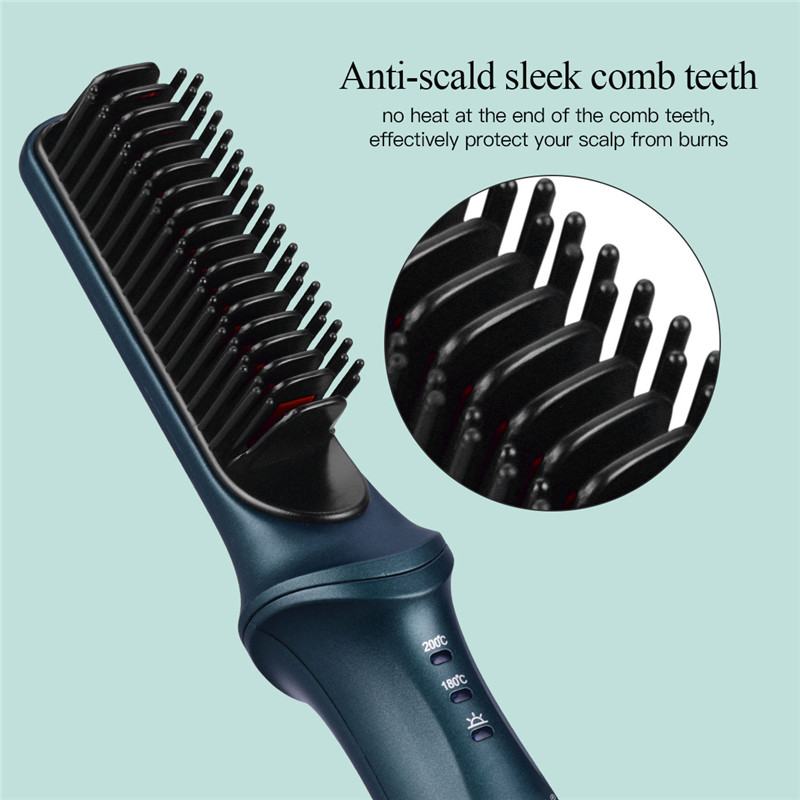 New Arrival Electric Hair Straightener Comb Brush Hot Comb Hair Styling Straight Curling Dual-Use Hair Dryer Bangs Curling Tool