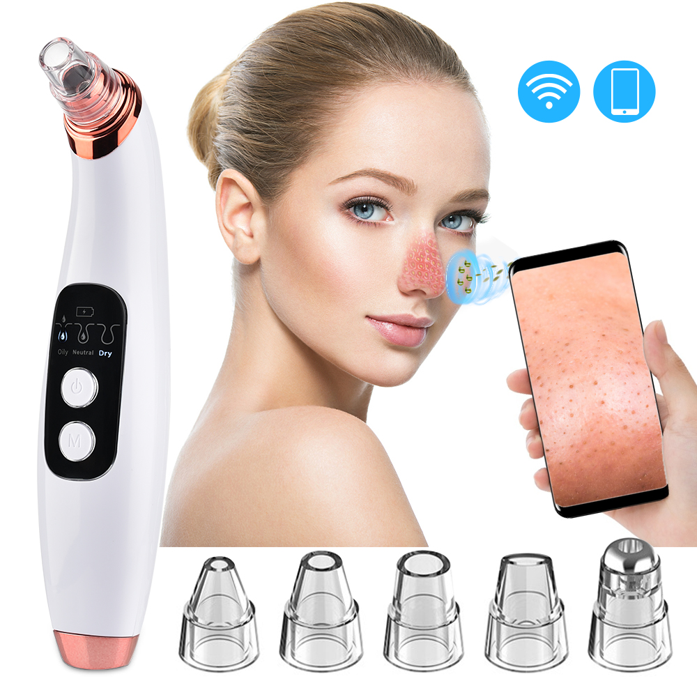 Visible Blackhead Remover WiFi Camera Vacuum Suction LED Display Blackhead Remover Visual Pore Pimple Deep Cleaner Skin Care