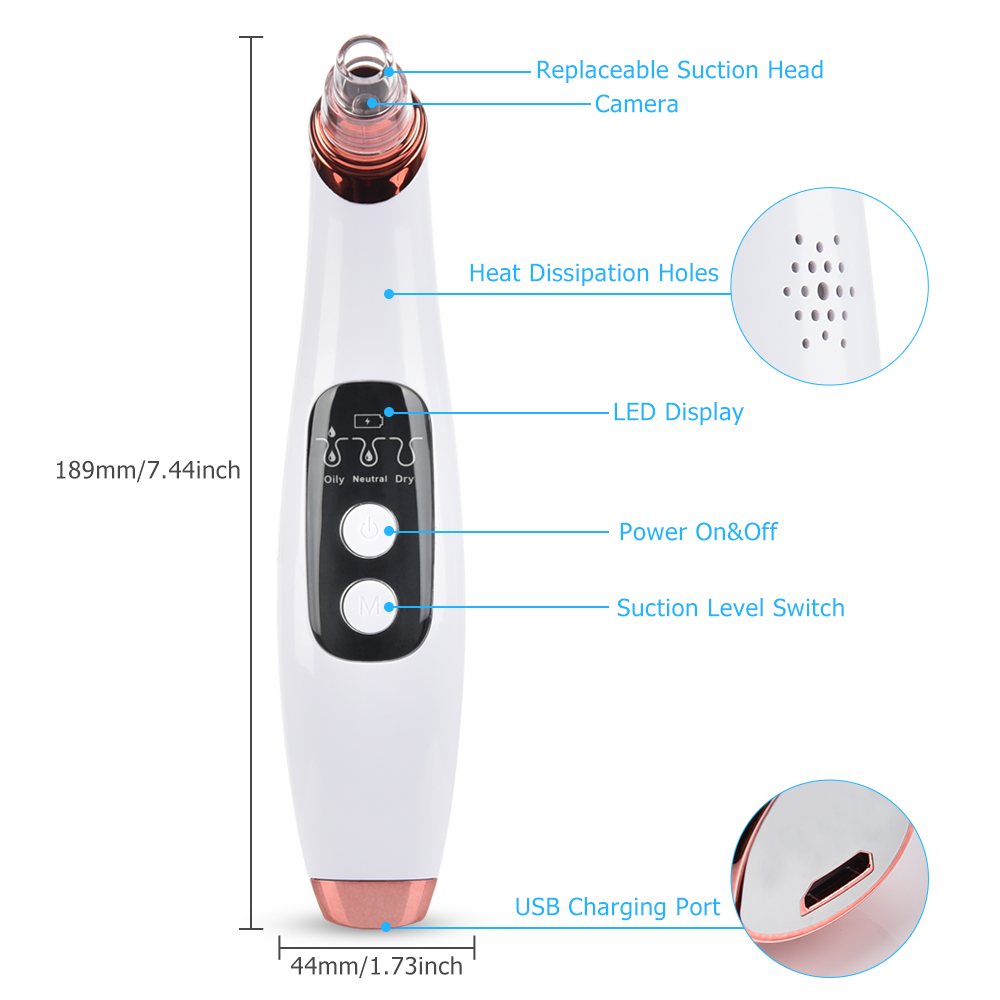Visible Blackhead Remover WiFi Camera Vacuum Suction LED Display Blackhead Remover Visual Pore Pimple Deep Cleaner Skin Care