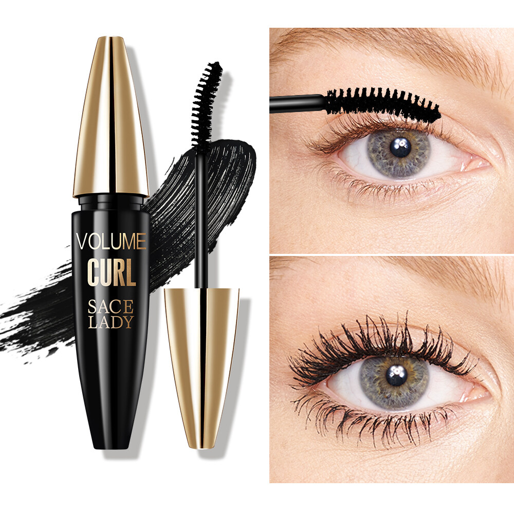 Sace Lady Waterproof Mascara Eyebrow Set Eyelash Curler Black Volumizing Long Lashes Curling Eye Make Cosmetics