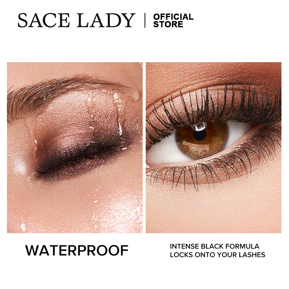 Sace Lady Waterproof Mascara Eyebrow Set Eyelash Curler Black Volumizing Long Lashes Curling Eye Make Cosmetics