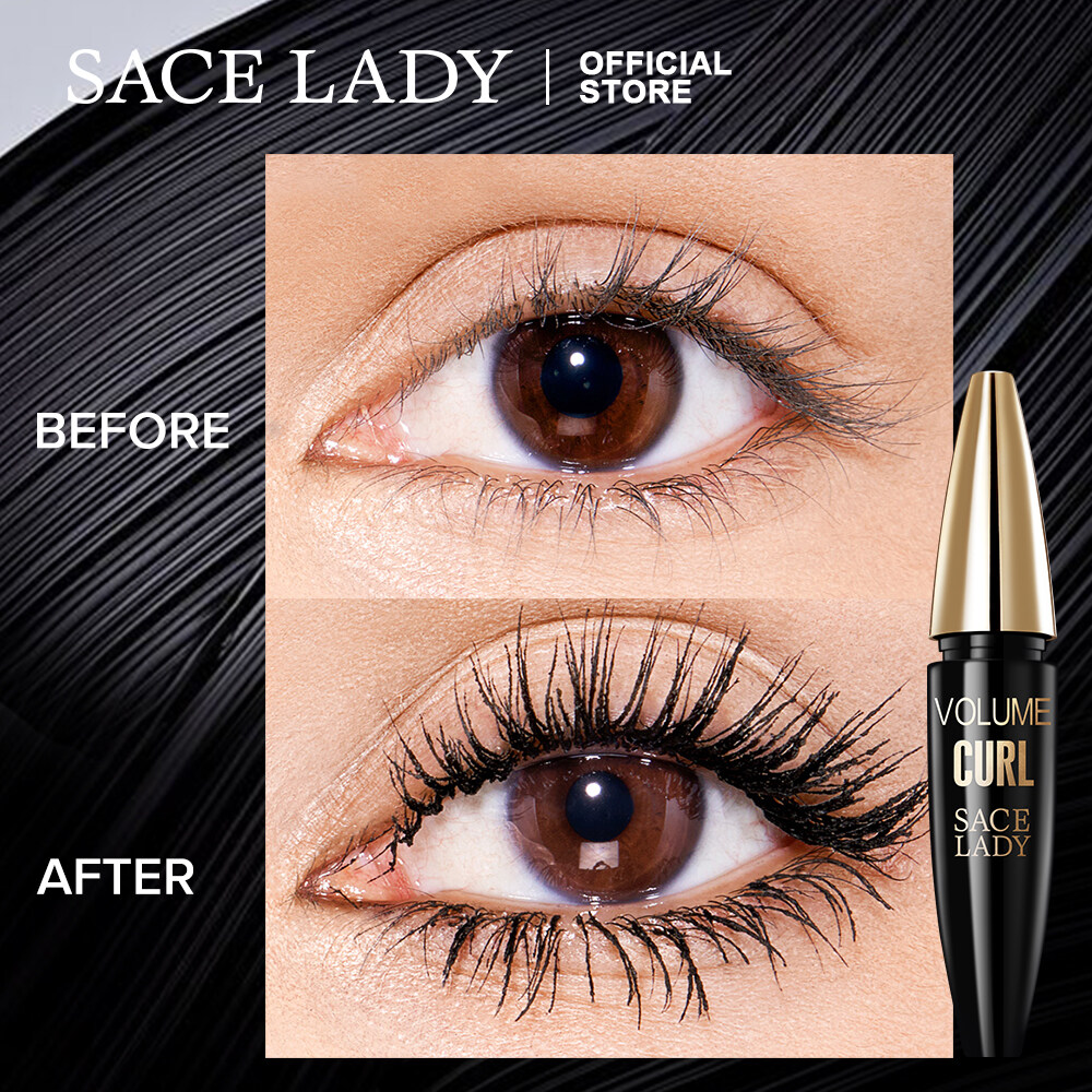 Sace Lady Waterproof Mascara Eyebrow Set Eyelash Curler Black Volumizing Long Lashes Curling Eye Make Cosmetics