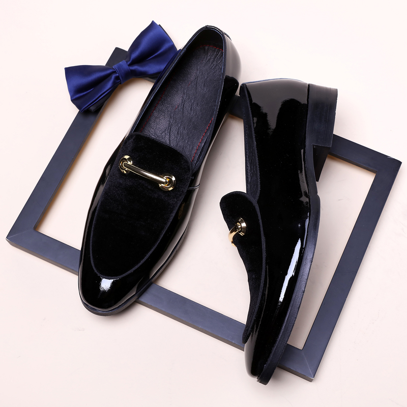 Men Dress Shoes Shadow Patent Leather Luxury Fashion Groom Wedding Shoes Men Luxury italian style Oxford Shoes Big Size 48