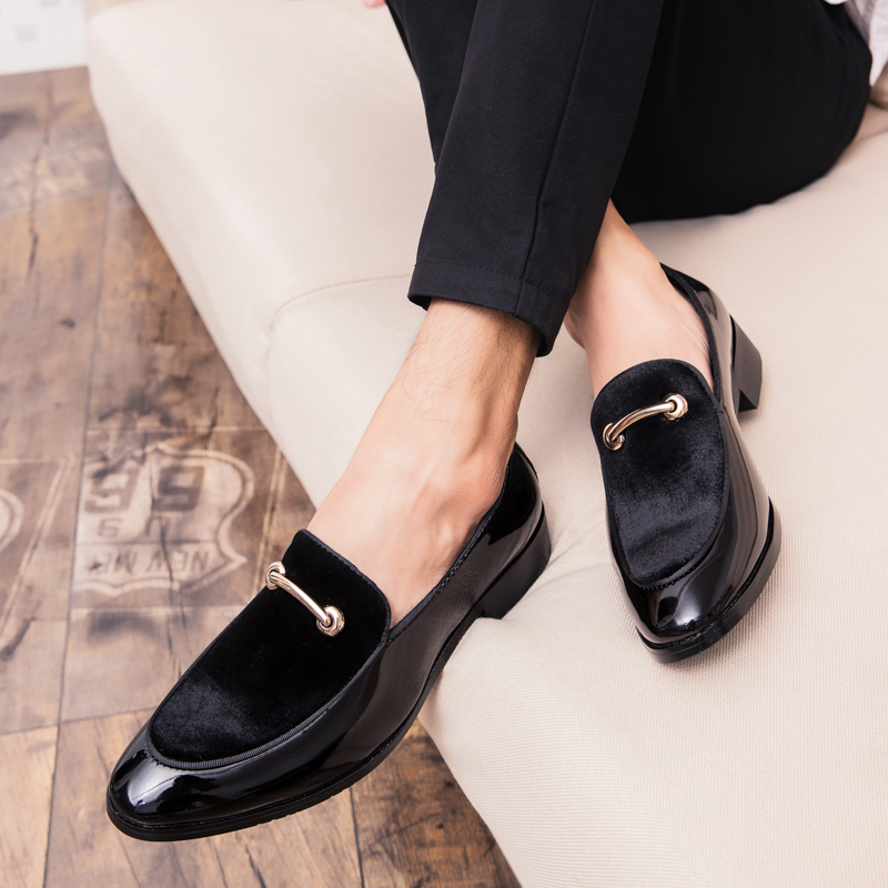 Men Dress Shoes Shadow Patent Leather Luxury Fashion Groom Wedding Shoes Men Luxury italian style Oxford Shoes Big Size 48