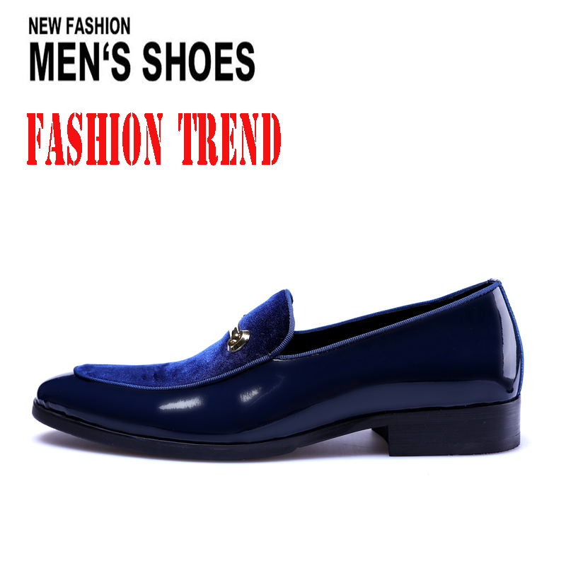 Men Dress Shoes Shadow Patent Leather Luxury Fashion Groom Wedding Shoes Men Luxury italian style Oxford Shoes Big Size 48