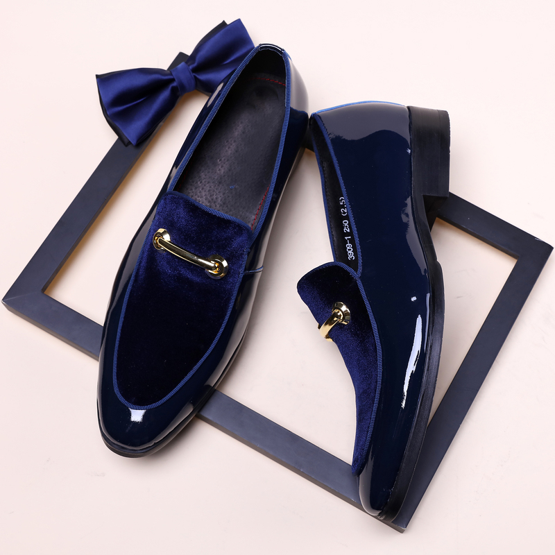 Men Dress Shoes Shadow Patent Leather Luxury Fashion Groom Wedding Shoes Men Luxury italian style Oxford Shoes Big Size 48