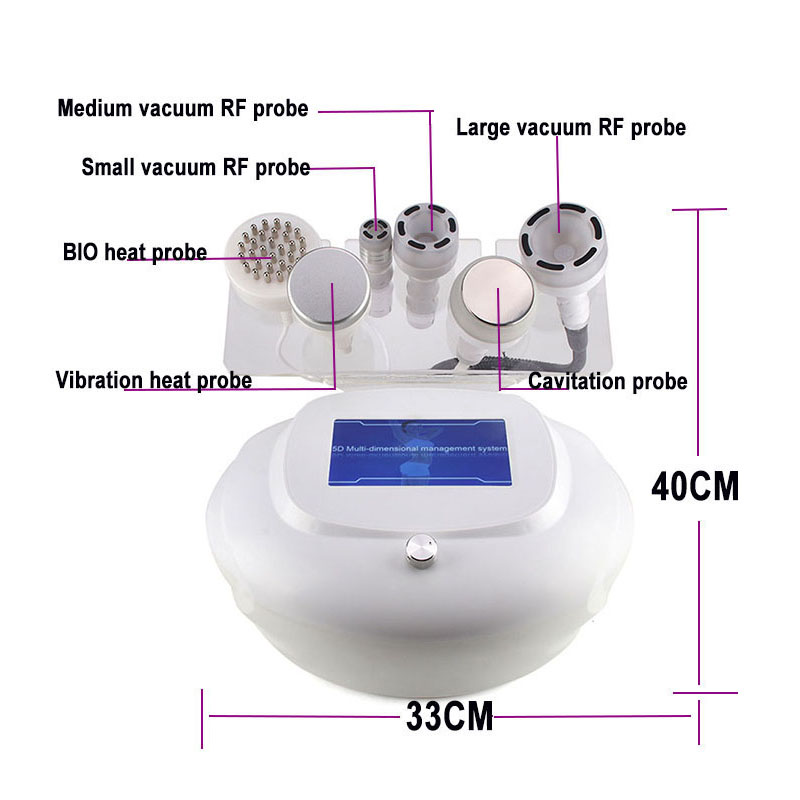 80K 6 in 1 Cavitation RF Ultrasonic Vacuum Weight Loss Body Slimming Beauty Machine BIO Heating Technology Reduce Fat  Stimulate Collagen Production Benchtop 5D Sculpture Instrument skin elasticity