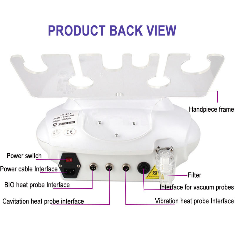 80K 6 in 1 Cavitation RF Ultrasonic Vacuum Weight Loss Body Slimming Beauty Machine BIO Heating Technology Reduce Fat  Stimulate Collagen Production Benchtop 5D Sculpture Instrument skin elasticity