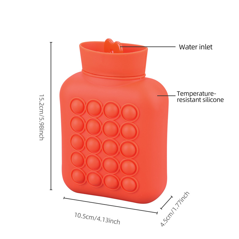 Rubber Hot Water Bottle Bag with Hot and Cold Compress for Cramps Pain Relief Arthritis Aches Pains 500ml bubble pop design warm up and relieve anxiety and stress at the same time