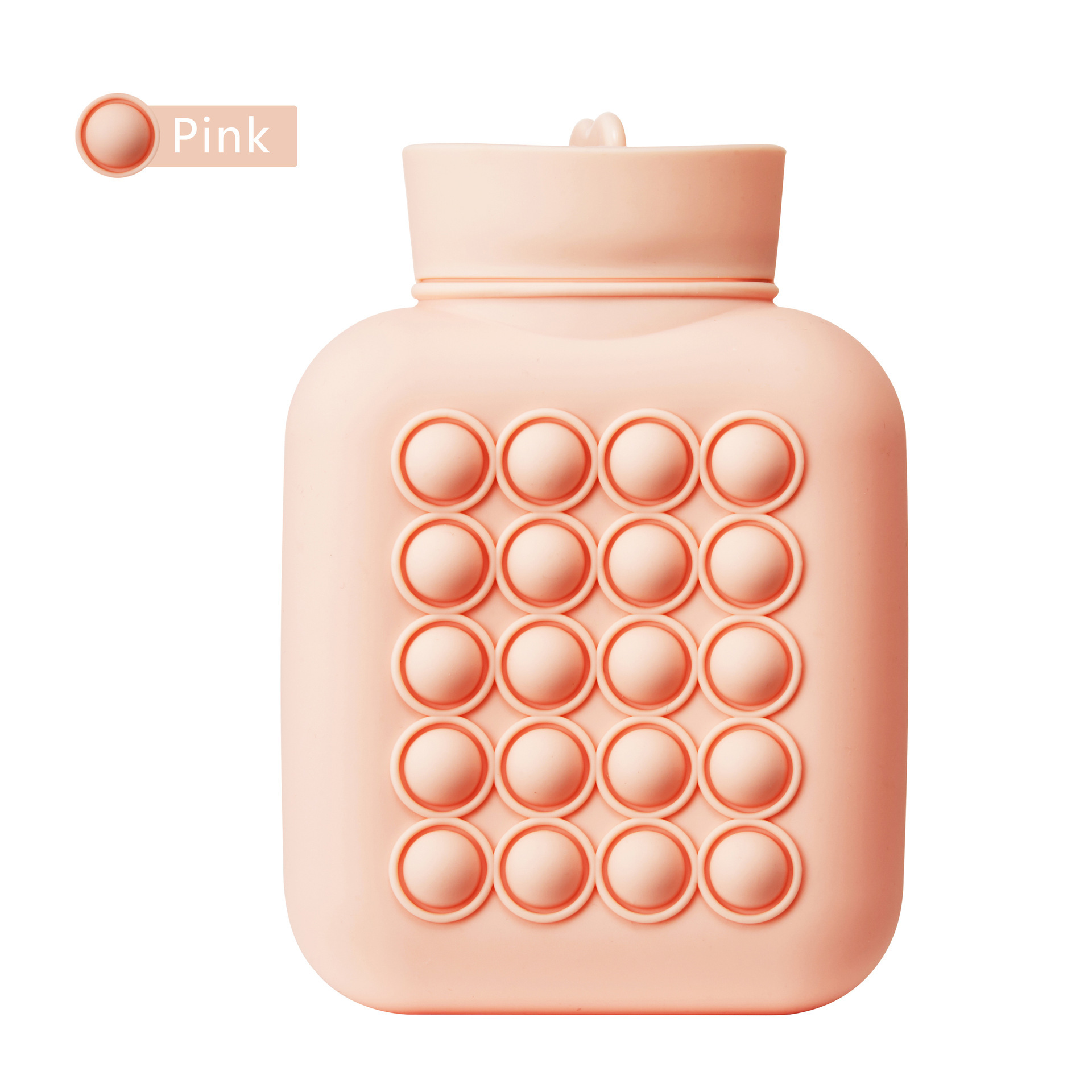 Rubber Hot Water Bottle Bag with Hot and Cold Compress for Cramps Pain Relief Arthritis Aches Pains 500ml bubble pop design warm up and relieve anxiety and stress at the same time