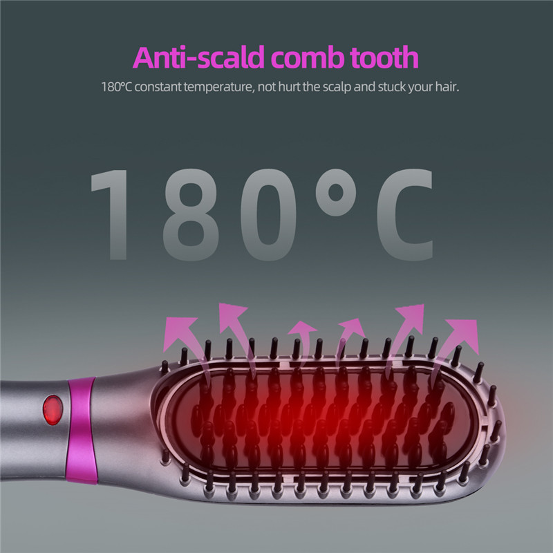Hair Dryer Brush 350W Hair Brush Low Noise 180 ℃ 3 Speed ​​Anti Scald Design Negative Ion Hair Styling Tools Multifunctional Electric Hot Air Blow Combs Tourmaline Ceramic Hair Dry Brush