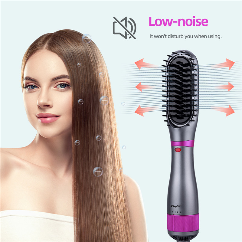 Hair Dryer Brush 350W Hair Brush Low Noise 180 ℃ 3 Speed ​​Anti Scald Design Negative Ion Hair Styling Tools Multifunctional Electric Hot Air Blow Combs Tourmaline Ceramic Hair Dry Brush
