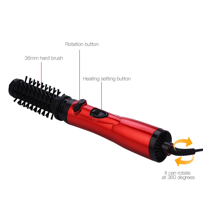 2 In 1 Rotating Hair Dryer Hot Air Brush Styler Comb Curling Iron Roll Styling Brush Blow With Nozzles 2 Speed & 3 Heat Setting 950W  Professional Salon Hair Care Styling Tool