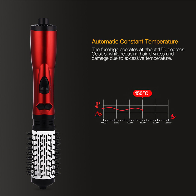 2 In 1 Rotating Hair Dryer Hot Air Brush Styler Comb Curling Iron Roll Styling Brush Blow With Nozzles 2 Speed & 3 Heat Setting 950W  Professional Salon Hair Care Styling Tool