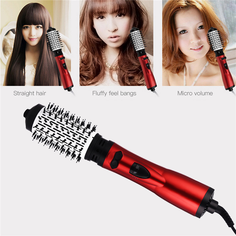 2 In 1 Rotating Hair Dryer Hot Air Brush Styler Comb Curling Iron Roll Styling Brush Blow With Nozzles 2 Speed & 3 Heat Setting 950W  Professional Salon Hair Care Styling Tool