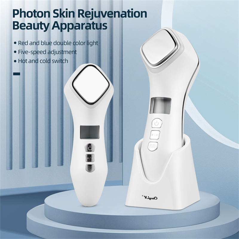 Face Massager LED Photon Skin Rejuvenation Beauty Devices Deep Cleansing Facial Lift Eyes Care Wrinkle Remove Tool Hot Cool Facial Massager Sonic Vibration Skin Care Beauty Device