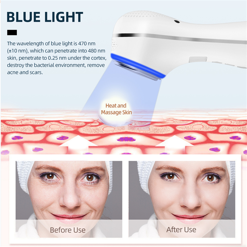 Face Massager LED Photon Skin Rejuvenation Beauty Devices Deep Cleansing Facial Lift Eyes Care Wrinkle Remove Tool Hot Cool Facial Massager Sonic Vibration Skin Care Beauty Device